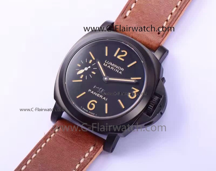 High Quality Luminor Marina Panerai Brown Leather 44 Copy Watch